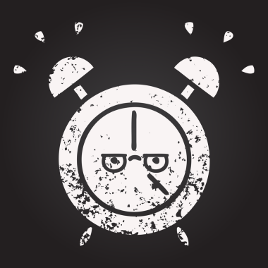 Bir insan tarafından çizilmiş çalar saatin karikatürü.