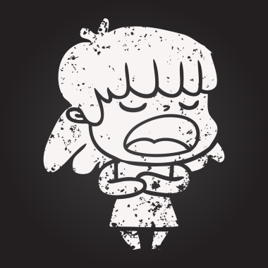 Karatahta tebeşirli kadın bir insan tarafından yüksek sesle çizilmiş konuşuyor.