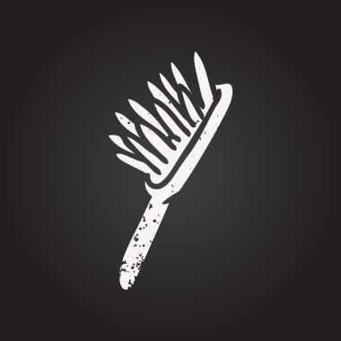 Bir insan tarafından çizilmiş karatahta karikatür fırçası