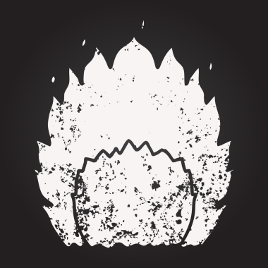 Bir insan tarafından çizilmiş karatahta karikatür ateşi