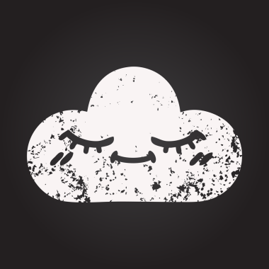 Karatahta tebeşir, bir insan tarafından çizilmiş fırtına kar bulutunun karikatürü.