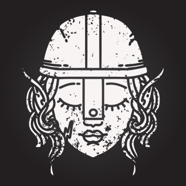 Kara tahta tebeşiri Siyah ve Beyaz Dövme çizimi Bir insan tarafından çizilmiş elf biçimi karakteri