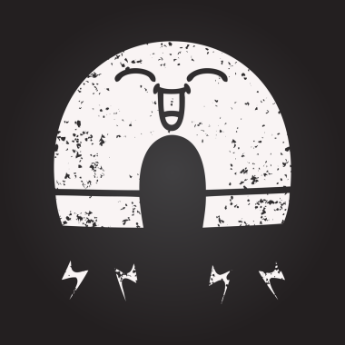 Bir insan tarafından çizilmiş mıknatıs karikatürü.