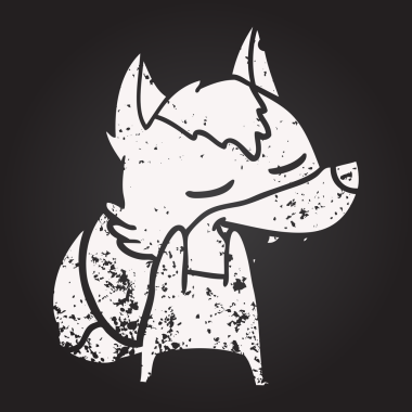 Karatahta tebeşirle çizilmiş kurt bir insan tarafından çizilmiş.