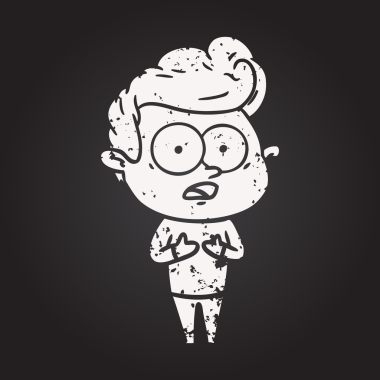 Bir insan tarafından çizilmiş kara tahta tebeşir çizgi filmi.