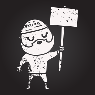 Bir insan tarafından çizilmiş sakallı karikatür adam.