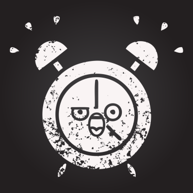 Bir insan tarafından çizilmiş çalar saatin karikatürü.