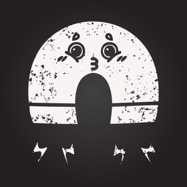 Bir insan tarafından çizilmiş mıknatıs karikatürü.