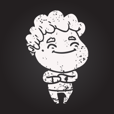 Karatahta tebeşiri bir insan tarafından çizilmiş dost canlısı bir adam.