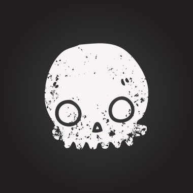 Bir insan tarafından çizilmiş karatahta karikatür kafatası