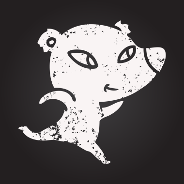 Bir insan tarafından çizilmiş kara tahta tebeşir, şirin kutup ayısı.