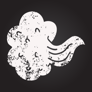 Karatahta tebeşiri bir insan tarafından çizilmiş vızıldayan bulutlar çiziyor.