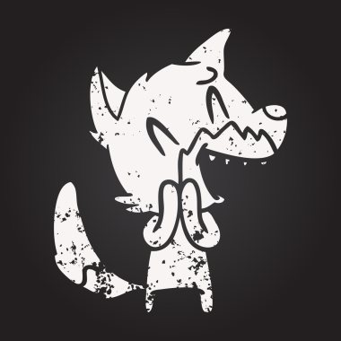 Bir insan tarafından çizilmiş, gülen tilki çizgi filmi.