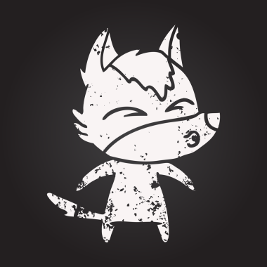 Kara tahta tebeşir, bir insan tarafından çizilmiş kurt ıslığı.