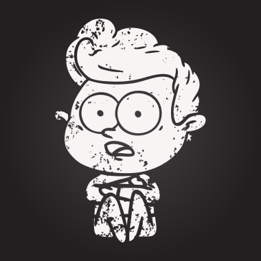 Bir insan tarafından çizilmiş kara tahta tebeşir çizgi filmi.