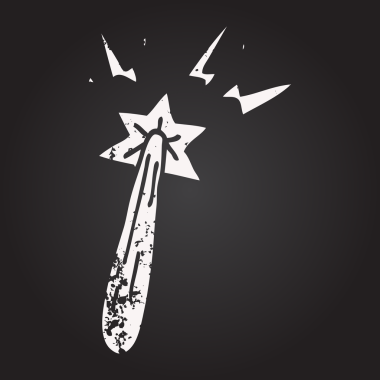 Karatahta tebeşiri bir insan tarafından çizilmiş sihirli değnek.