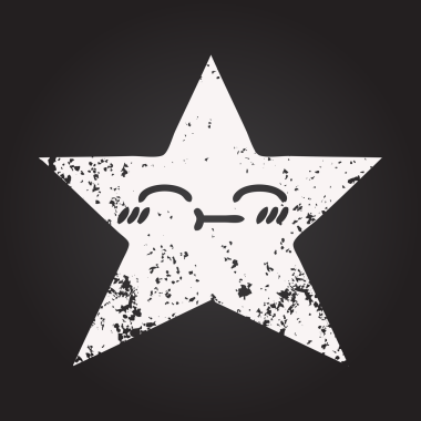 Bir insan tarafından çizilmiş yıldız balığının karikatürü.