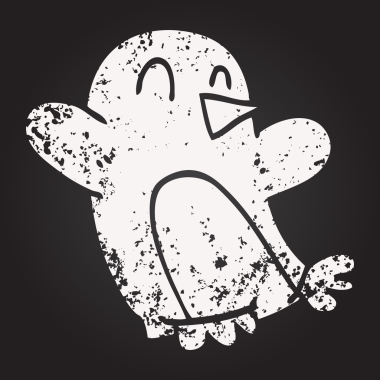 Karatahta tebeşirle çizilmiş bir insan tarafından çizilmiş karikatür noel pengueni