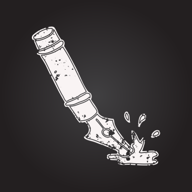 Bir insan tarafından çizilmiş karatahta dolmakalem.