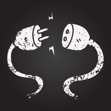 Tahta tebeşir karikatür tapası ve bir insan tarafından çizilmiş soket