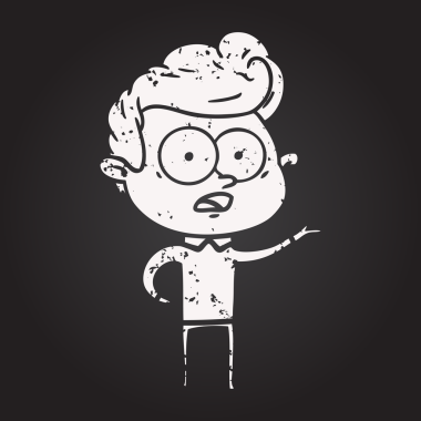 Bir insan tarafından çizilmiş kara tahta tebeşir çizgi filmi.