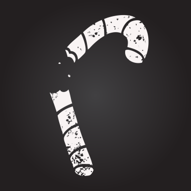 Karatahta tebeşirle insan tarafından çizilmiş pembe şeker kamışı.