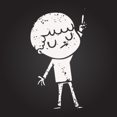 Bir insan tarafından çizilmiş karatahta karikatür.