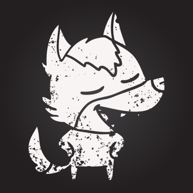 Karatahta tebeşirle çizilmiş kurt bir insan tarafından çizilmiş.