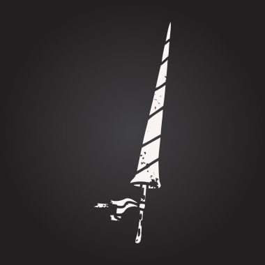 Karatahta tebeşiri bir insan tarafından çizilmiş karikatür şövalyeleri mızrağı