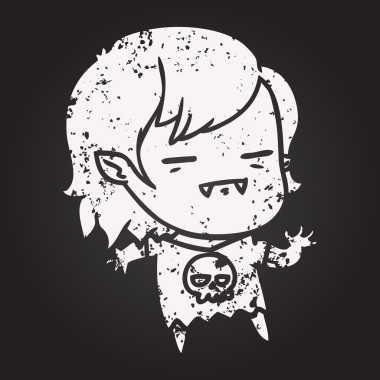 Karatahta tebeşiri. Bir insan tarafından çizilmiş ölümsüz vampir kız.