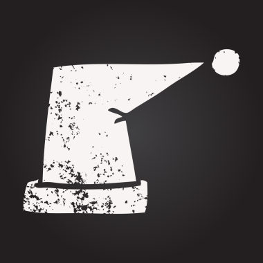 Bir insan tarafından çizilmiş kara tahta tebeşirle çizilmiş bir elf şapkası.