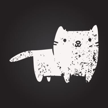 Bir insan tarafından çizilmiş bir kedinin karatahta çizimi