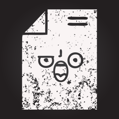 Tahta tebeşir, bir insan tarafından çizilmiş bir kağıt parçasının karikatürü.