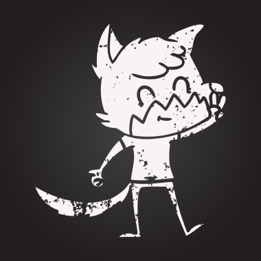 Karatahta tebeşiri bir insan tarafından çizilmiş tilki.