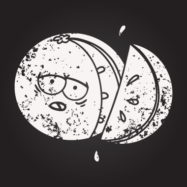 Bir insan tarafından çizilmiş karatahta turuncu çizgi film.