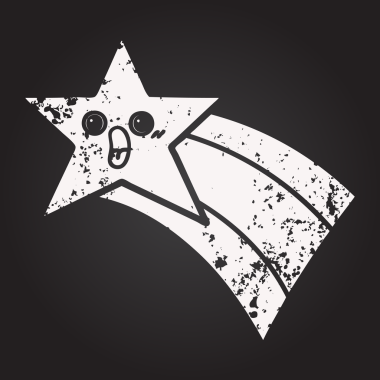 Karatahta bir insan tarafından çizilmiş gökkuşağı yıldızının karikatürü.