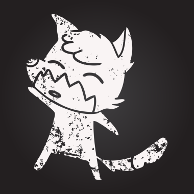 Bir insan tarafından çizilmiş karatahta tilki çizimi