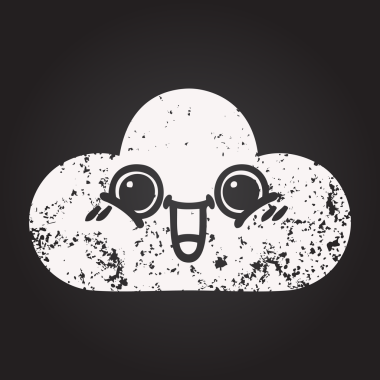 Bir insan tarafından çizilmiş kar bulutunun karatahta tebeşiri