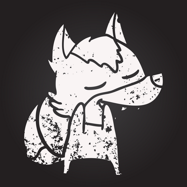 Karatahta tebeşirle çizilmiş kurt bir insan tarafından çizilmiş.