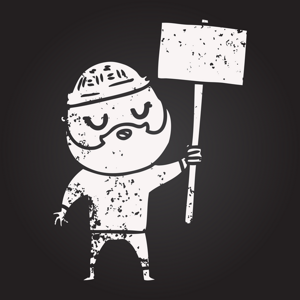 Bir insan tarafından çizilmiş sakallı karikatür adam.