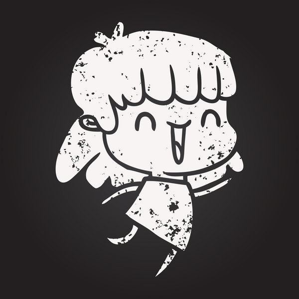 Bir insan tarafından çizilmiş kara tahta tebeşir karikatür kadın.