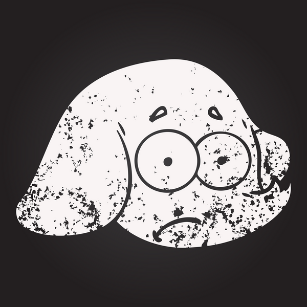 Bir insan tarafından çizilmiş karatahta karikatür fil yüzü