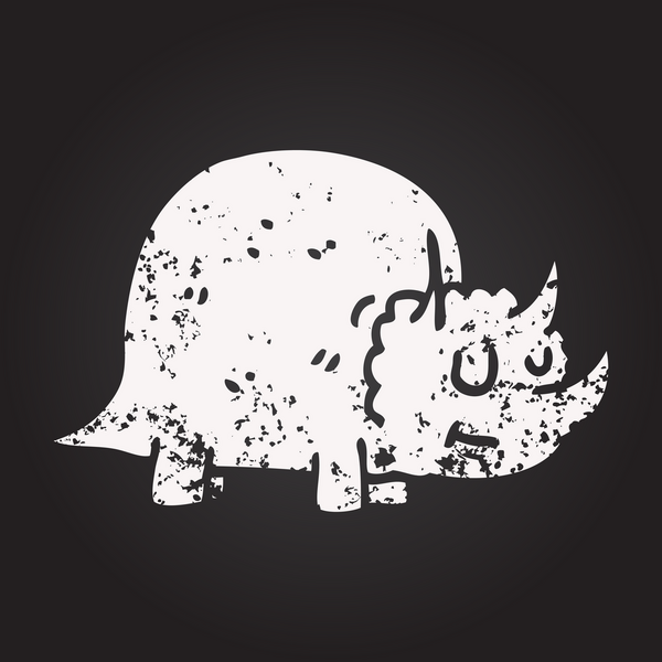 Bir insan tarafından çizilmiş tarih öncesi dinozor karikatürü.