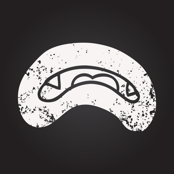 Tahta tebeşir, bir insan tarafından çizilmiş vampir ağzı çiziyor.