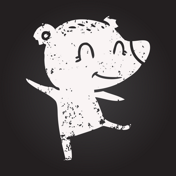 Tahta tebeşir dostu ayı bir insan tarafından çizilmiş