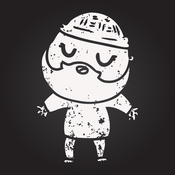 Bir insan tarafından çizilmiş sakallı karikatür adam.