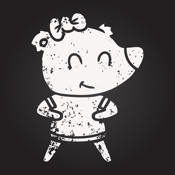 Bir insan tarafından çizilmiş kara tahta tebeşir dişi ayı çizgi filmi.