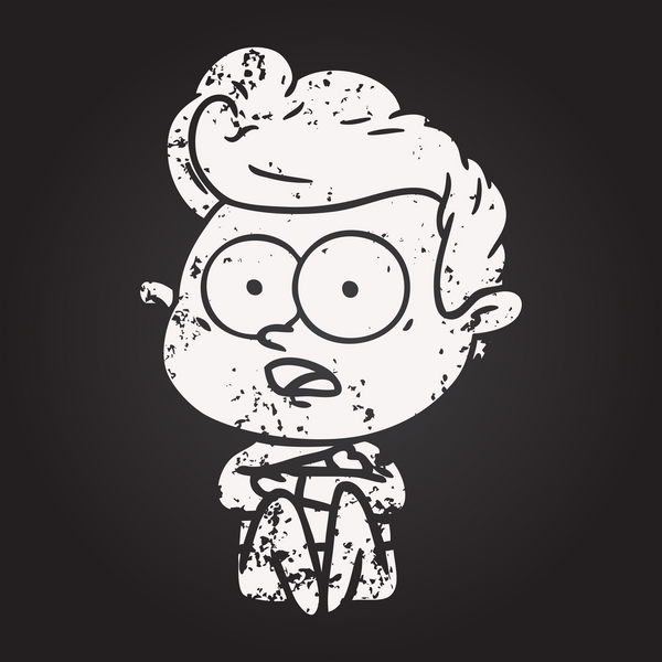 Bir insan tarafından çizilmiş kara tahta tebeşir çizgi filmi.