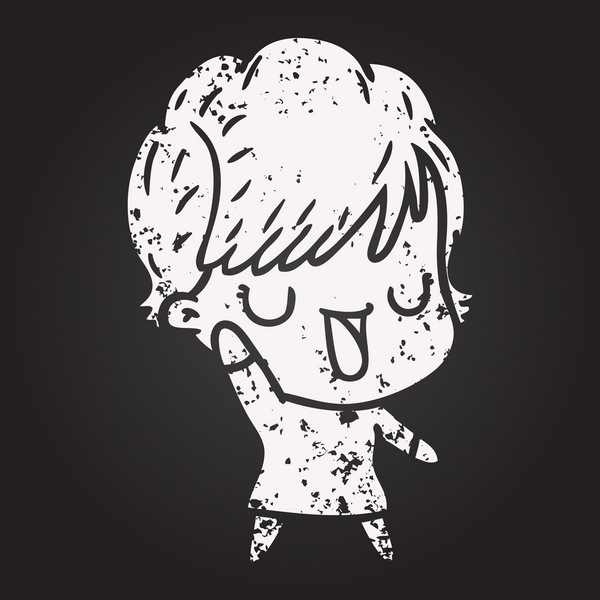 Karatahta tebeşirli kadın bir insan tarafından çizilmiş.