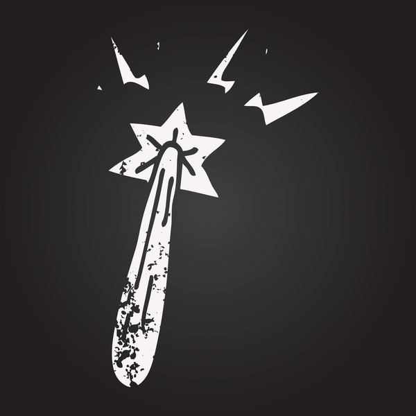 Karatahta tebeşiri bir insan tarafından çizilmiş sihirli değnek.